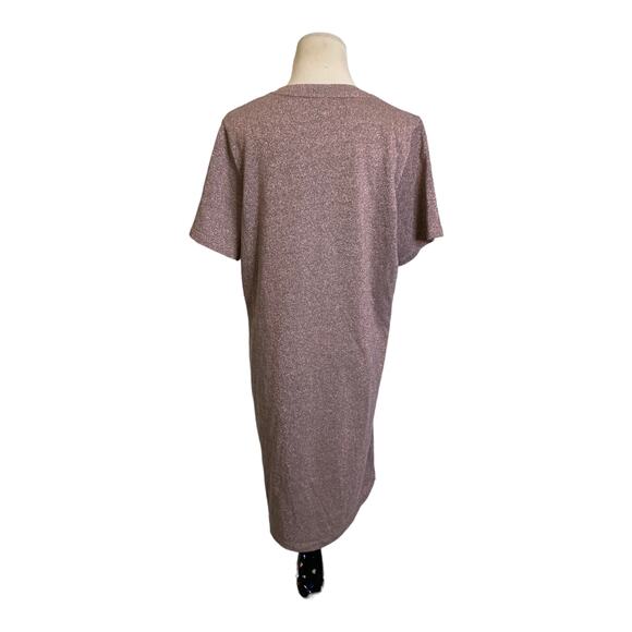 COS Shimmery pink short sleeves t-shirt mini dress size Medium - Picture 2 of 14